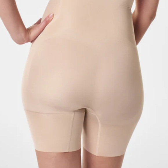 SPANXsculpt OnCoreOpen-Bust Mid-Thigh Bodysuit Nude XL Booty Enhancing Shapewear - Picture 3 of 9